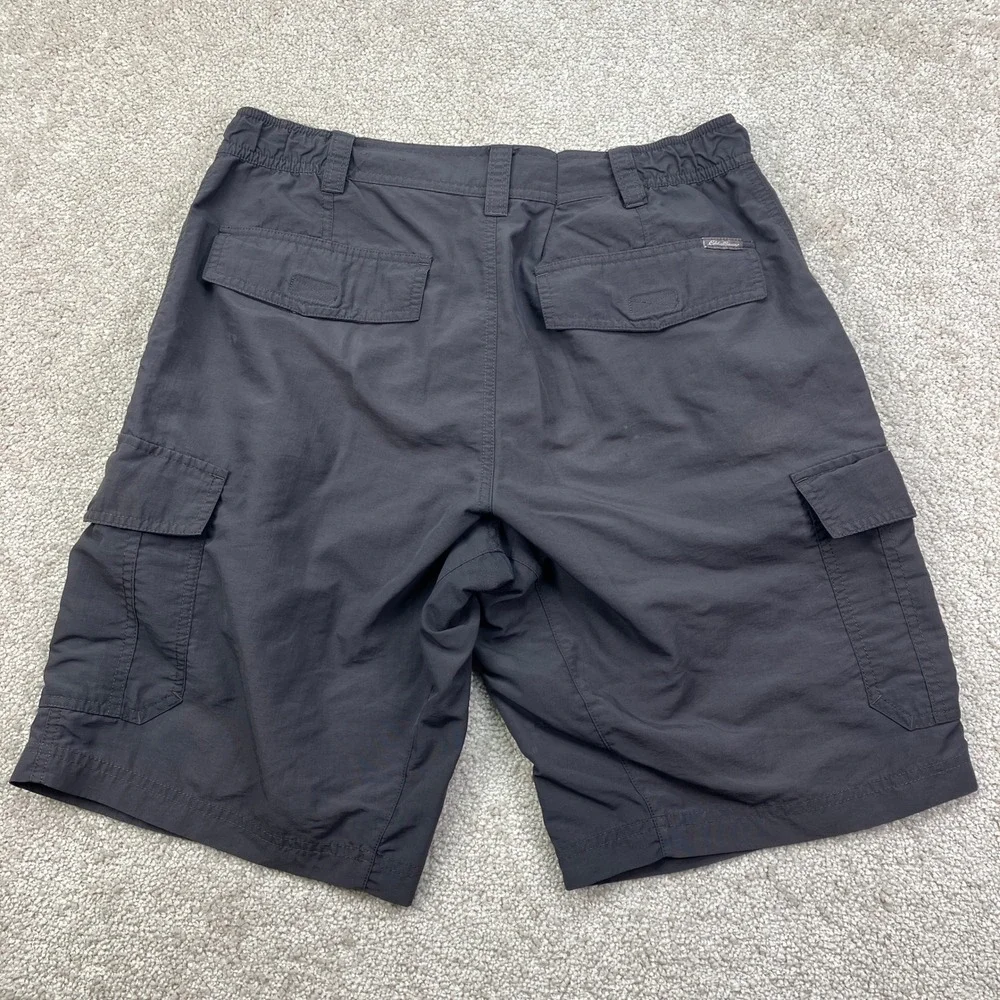 Eddie Bauer Travex Mens M Cargo Shorts Dark Gray Nylon Hiking OutdoorTrail